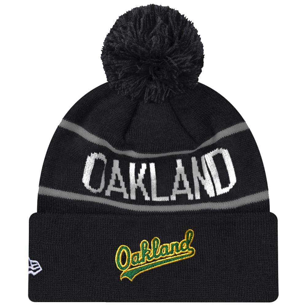 Oakland Athletics New Era MLB Grey Stripe Knit Beanie - Black