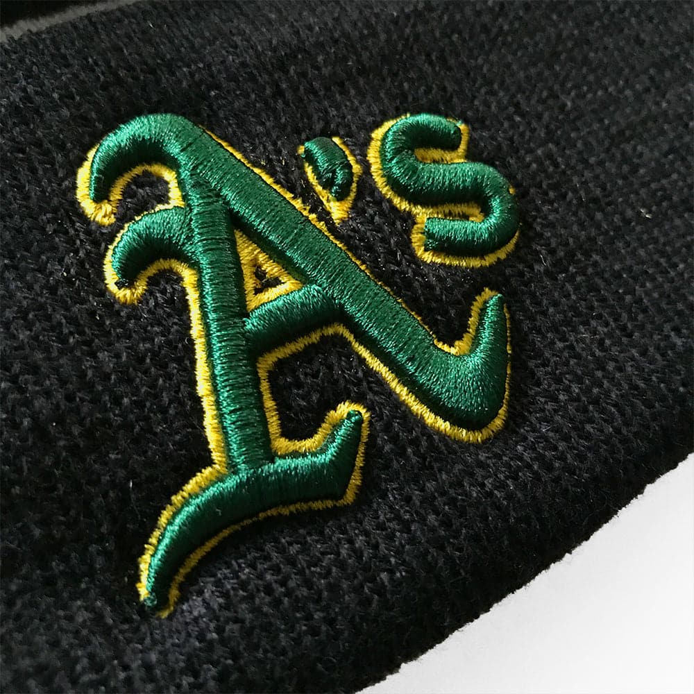 Oakland Athletics New Era MLB Grey Stripe Knit Beanie - Black