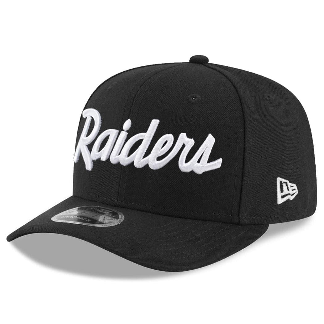 Las Vegas Raiders New Era NFL Script 9FIFTY OF Pre-Curved Snapback Hat - Black