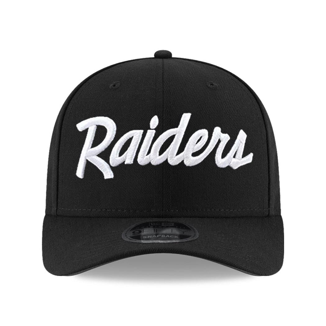 Las Vegas Raiders New Era NFL Script 9FIFTY OF Pre-Curved Snapback Hat - Black