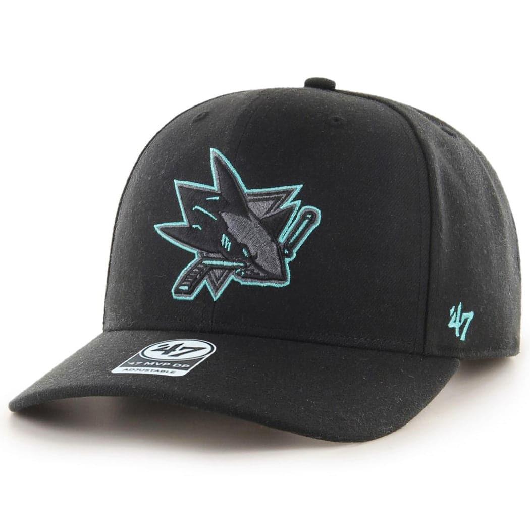 San Jose Sharks ‘47 NHL Highlight MVP DP Pre-Curved Snapback Hat - Black