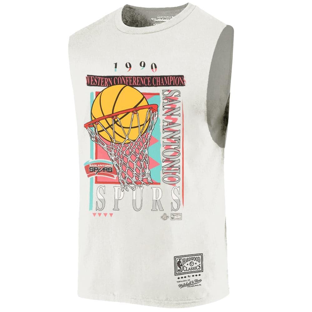 San Antonio Spurs Mitchell & Ness NBA Champs Vibe Vintage Muscle T-Shirt - White Sand