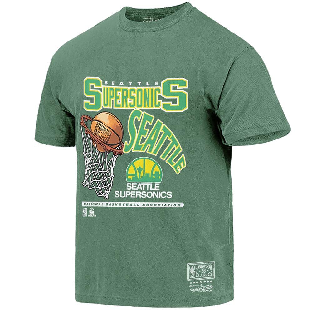 Seattle Supersonics Mitchell & Ness NBA Hoop Vintage T-Shirt - Faded Green