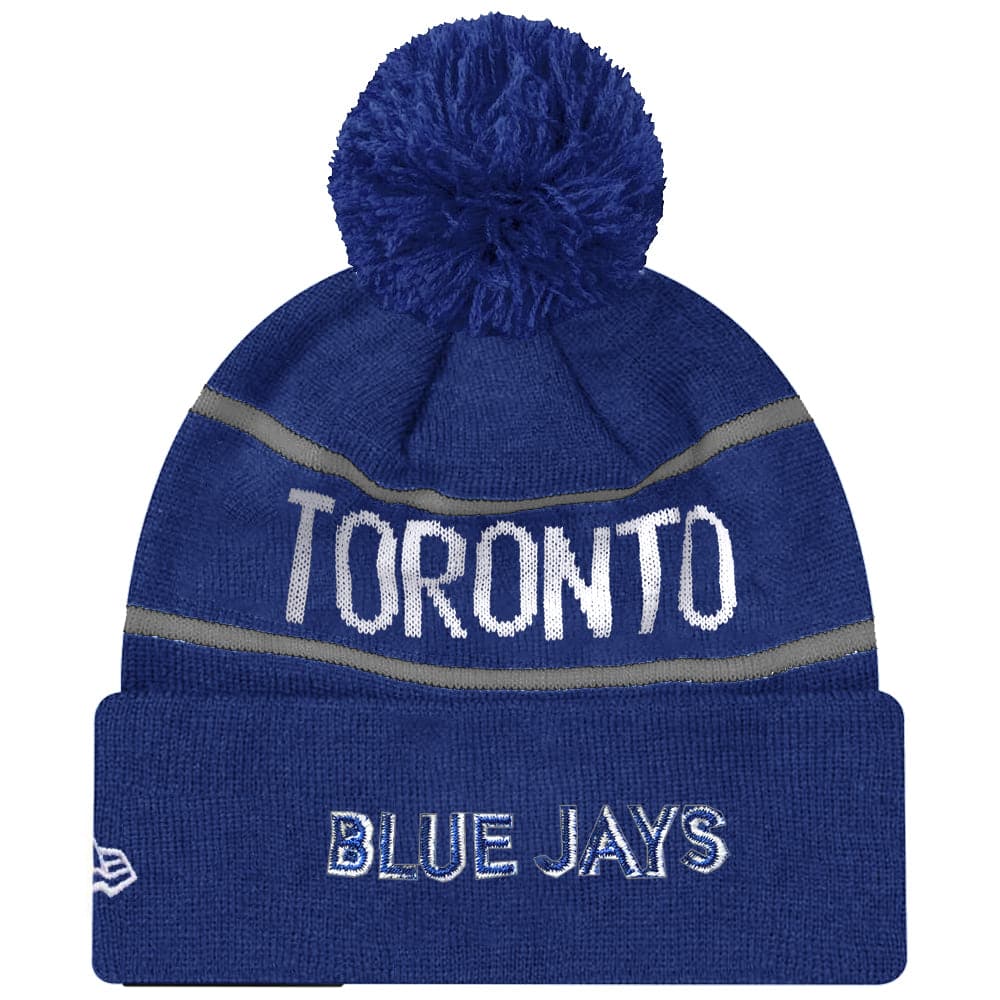 Toronto Blue Jays New Era MLB Grey Stripe Knit Beanie - Blue