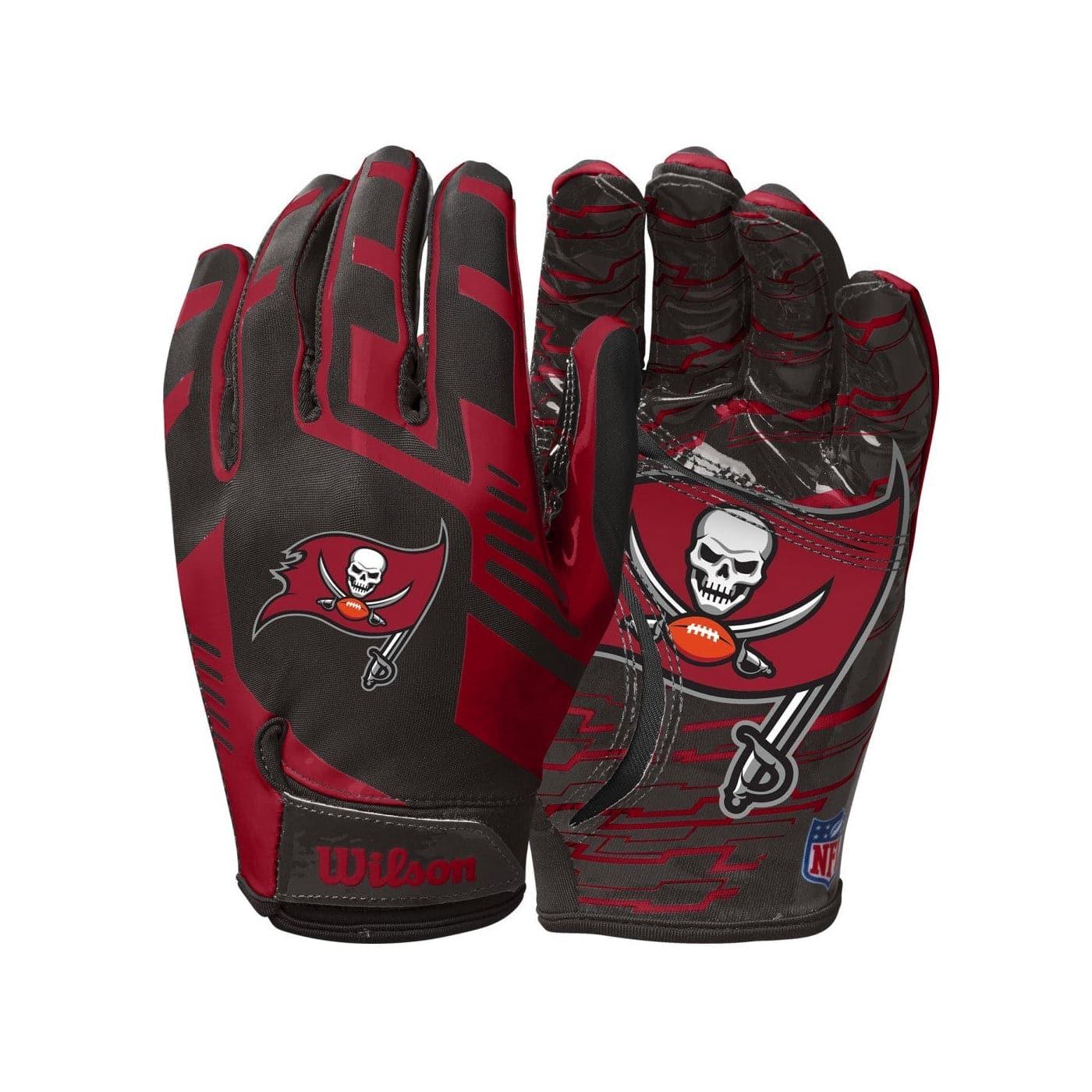 Youths Tampa Bay Buccaneers Wilson NFL Team Stretch Fit Receiver Gloves