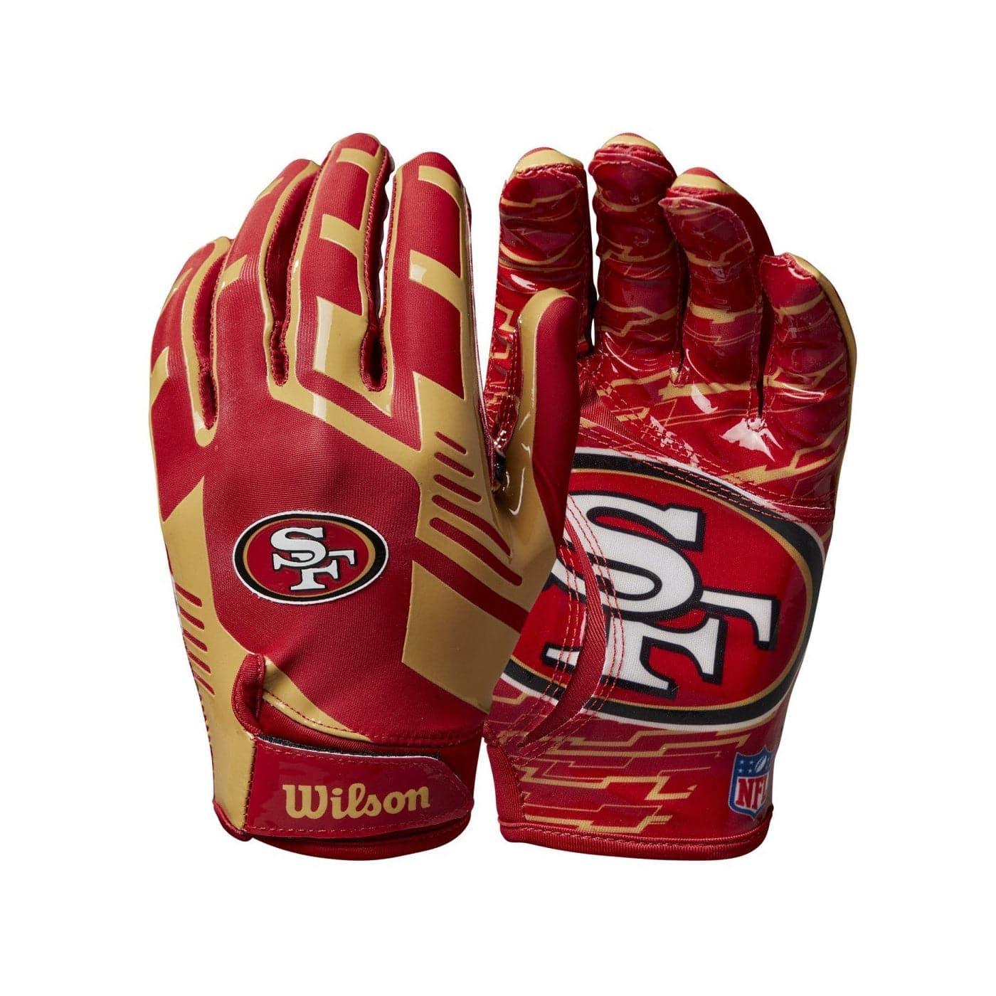 Youths San Francisco 49ers Wilson NFL Team Stretch Fit Receiver Gloves