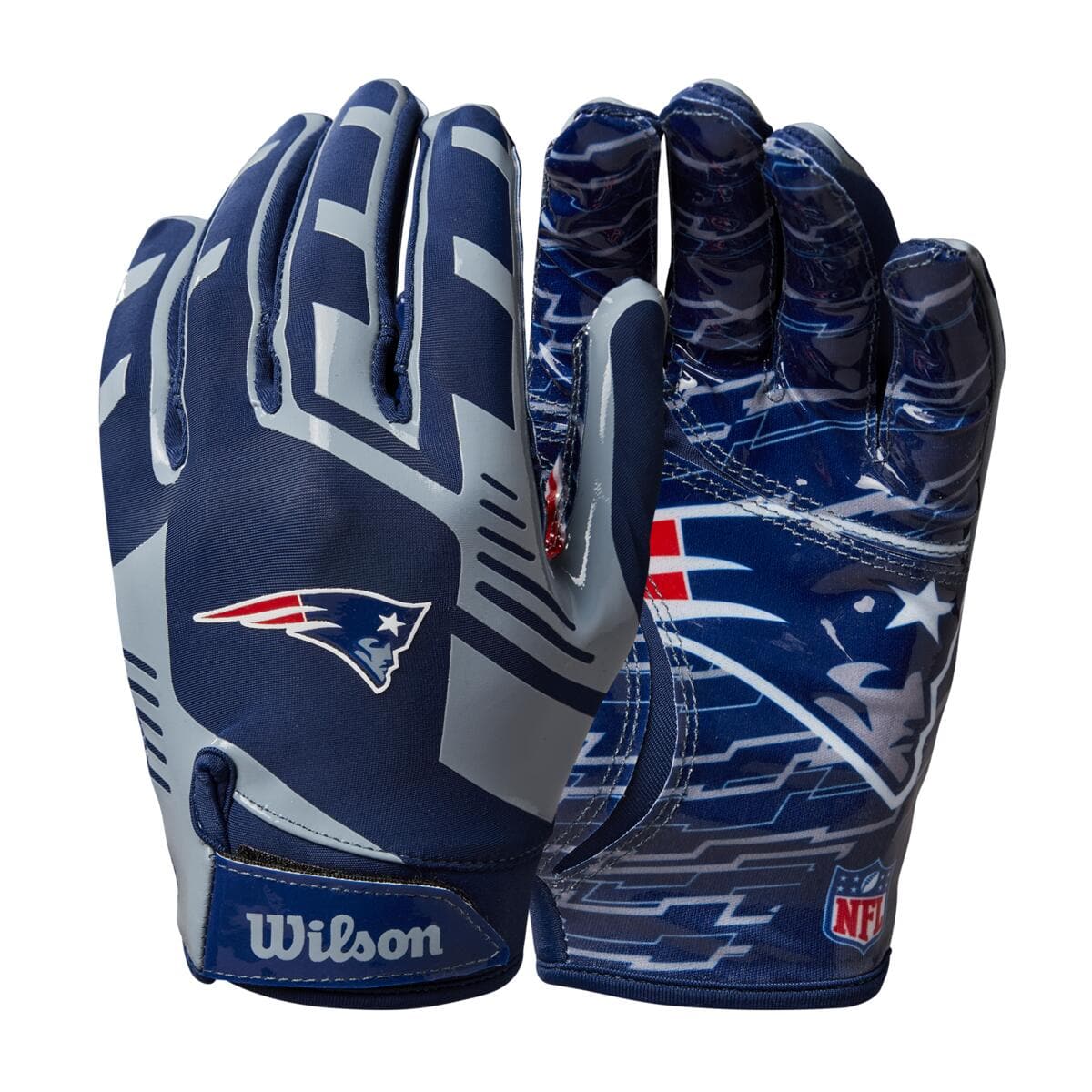 New England Patriots Wilson NFL Team Stretch Fit Receiver Gloves