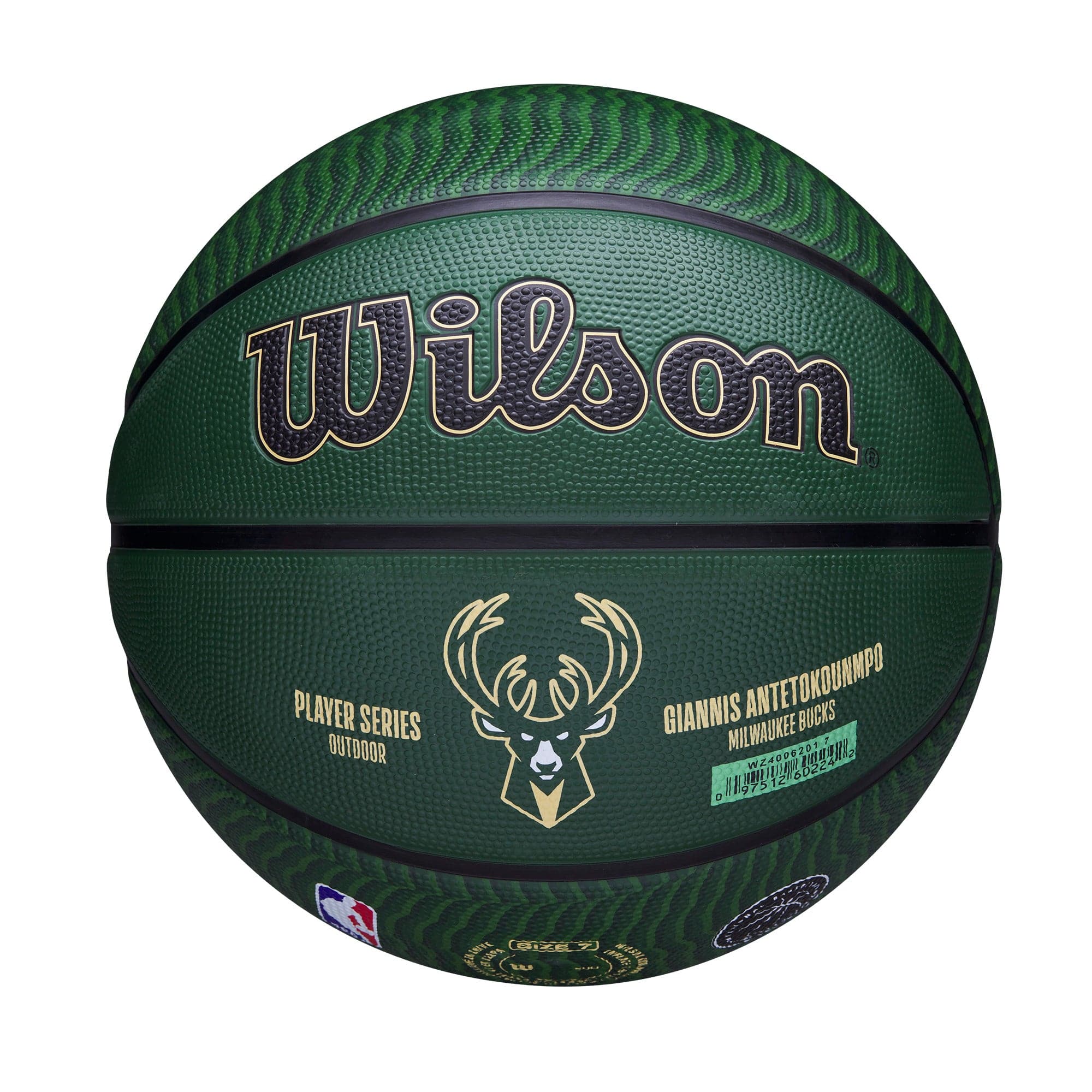 Giannis Antetokounmpo Milwaukee Bucks Wilson NBA Icon Full Size Basketball - Green