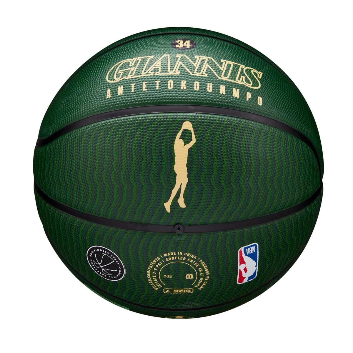 Giannis Antetokounmpo Milwaukee Bucks Wilson NBA Icon Full Size Basketball - Green