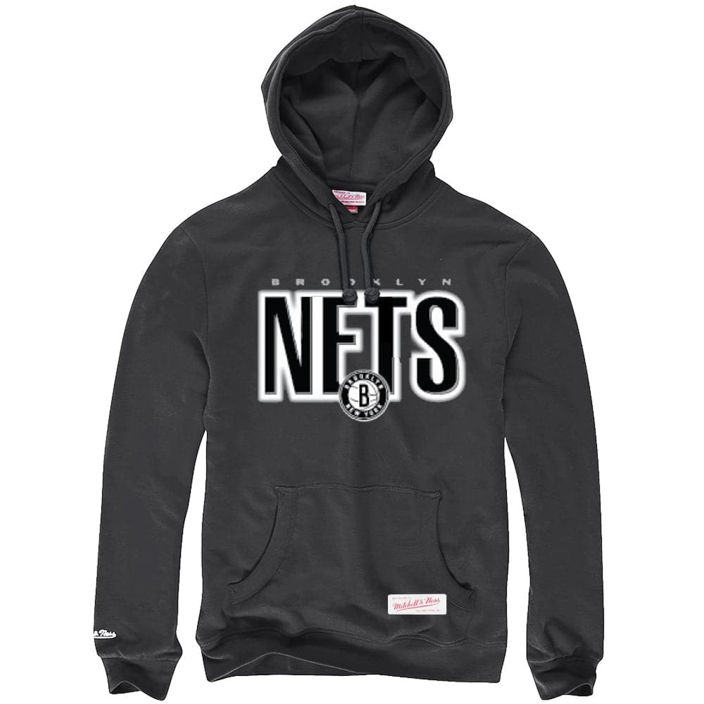 Brooklyn Nets Mitchell & Ness NBA Retro Blur Hoodie Jumper - Faded Black