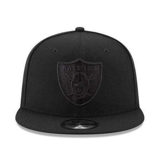 Oakland Raiders New Era NFL Black On Black 9FIFTY Snapback Hat