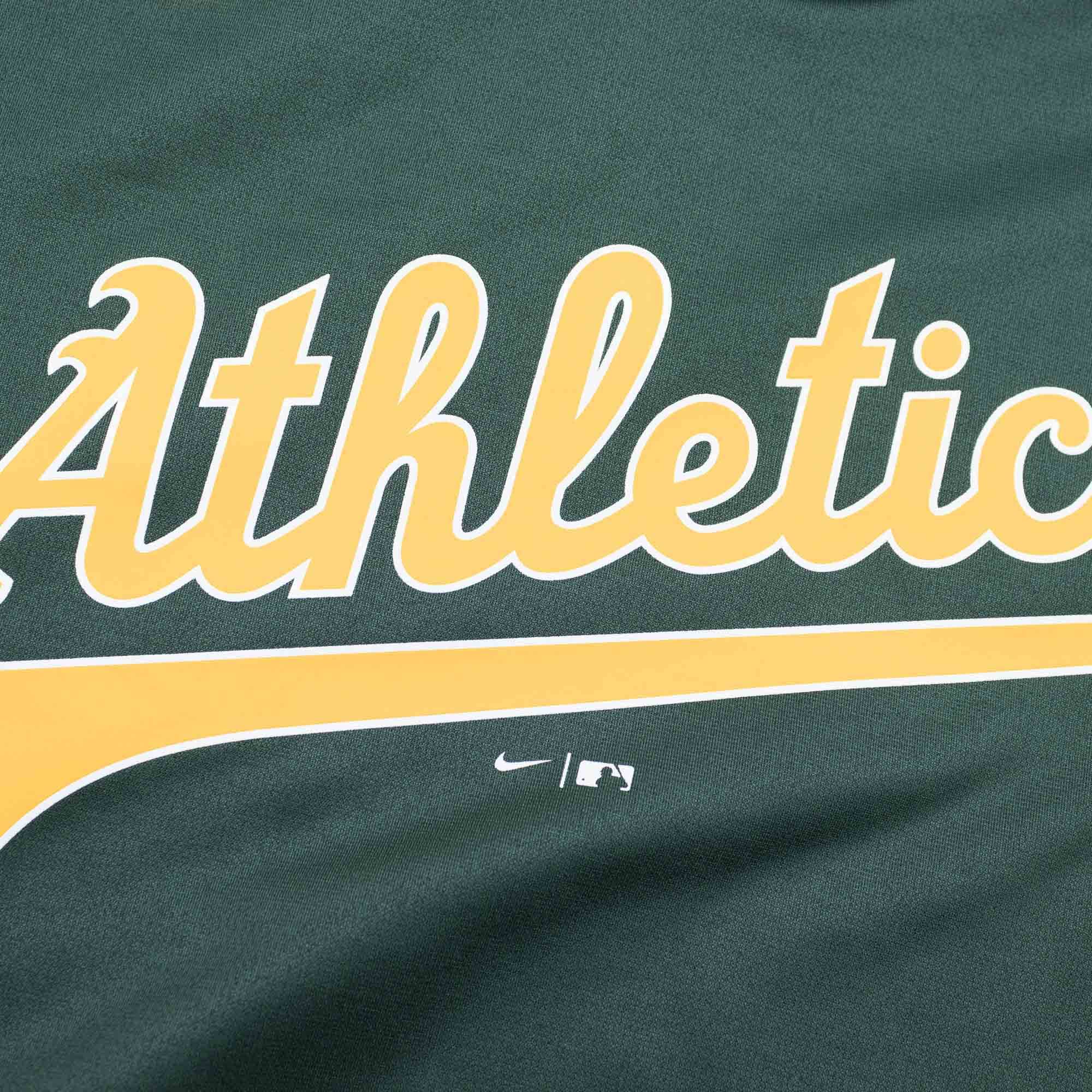 Oakland Athletics Nike MLB Wordmark Therma Hoodie Jumper - Green