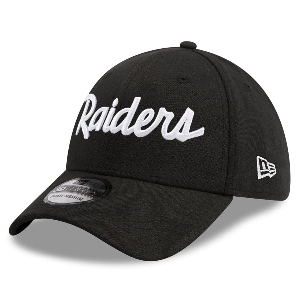 Las Vegas Raiders New Era NFL Script 39THIRTY Flex Fit Curve Hat - Black