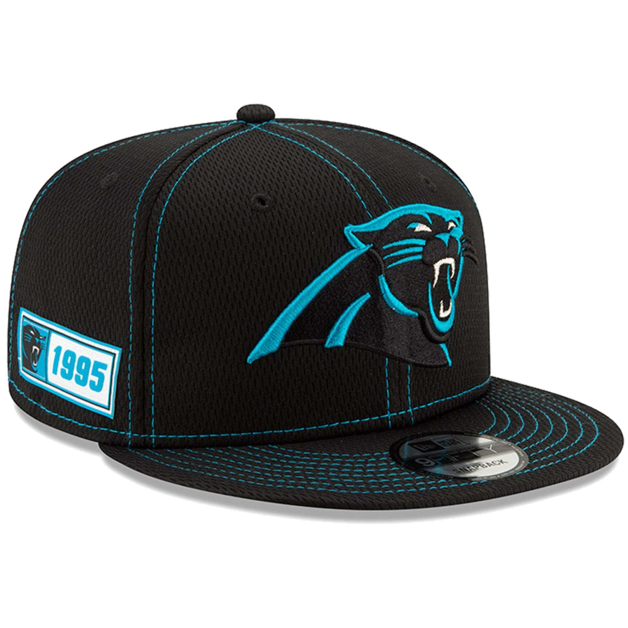 Carolina Panthers New Era NFL 2019 Sideline Road 9FIFTY Snapback Hat - Black