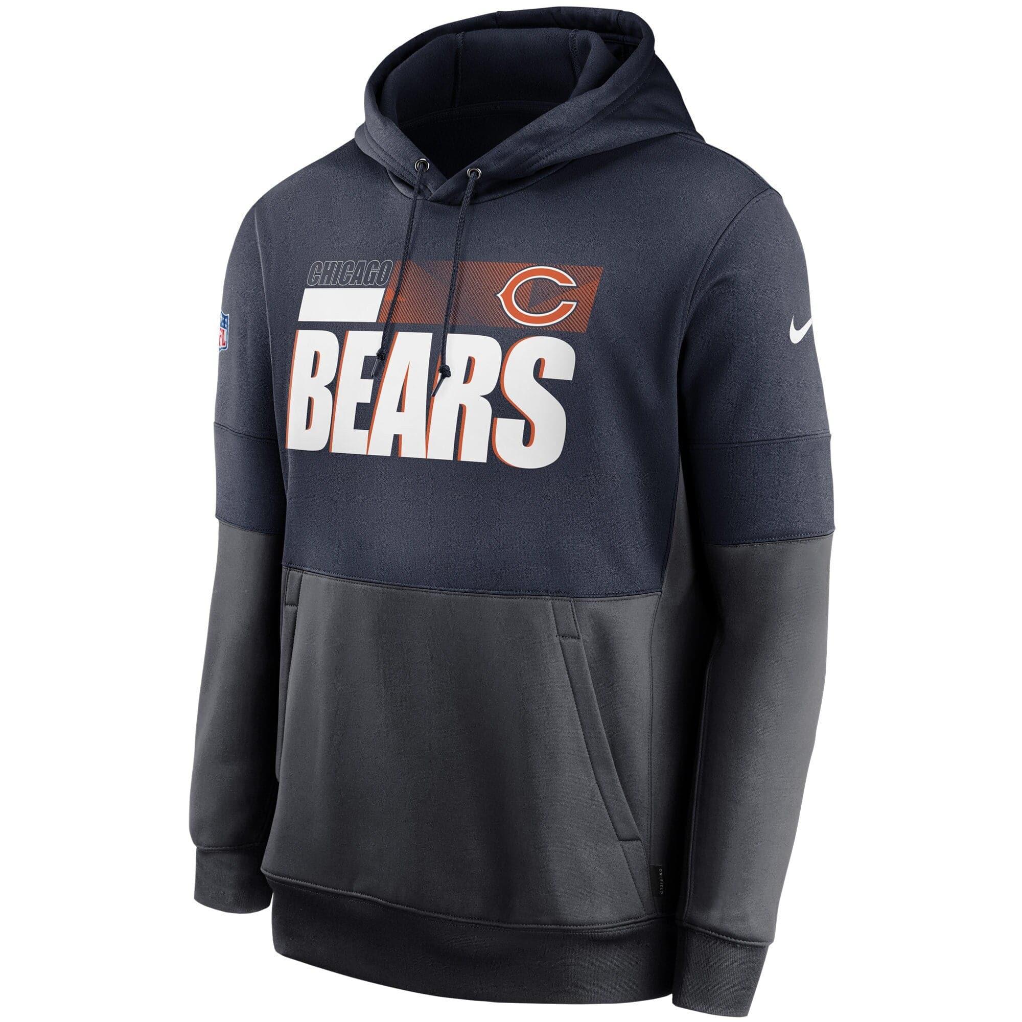 Chicago Bears Nike NFL TN Lockup Therma Hoodie Jumper - Marine