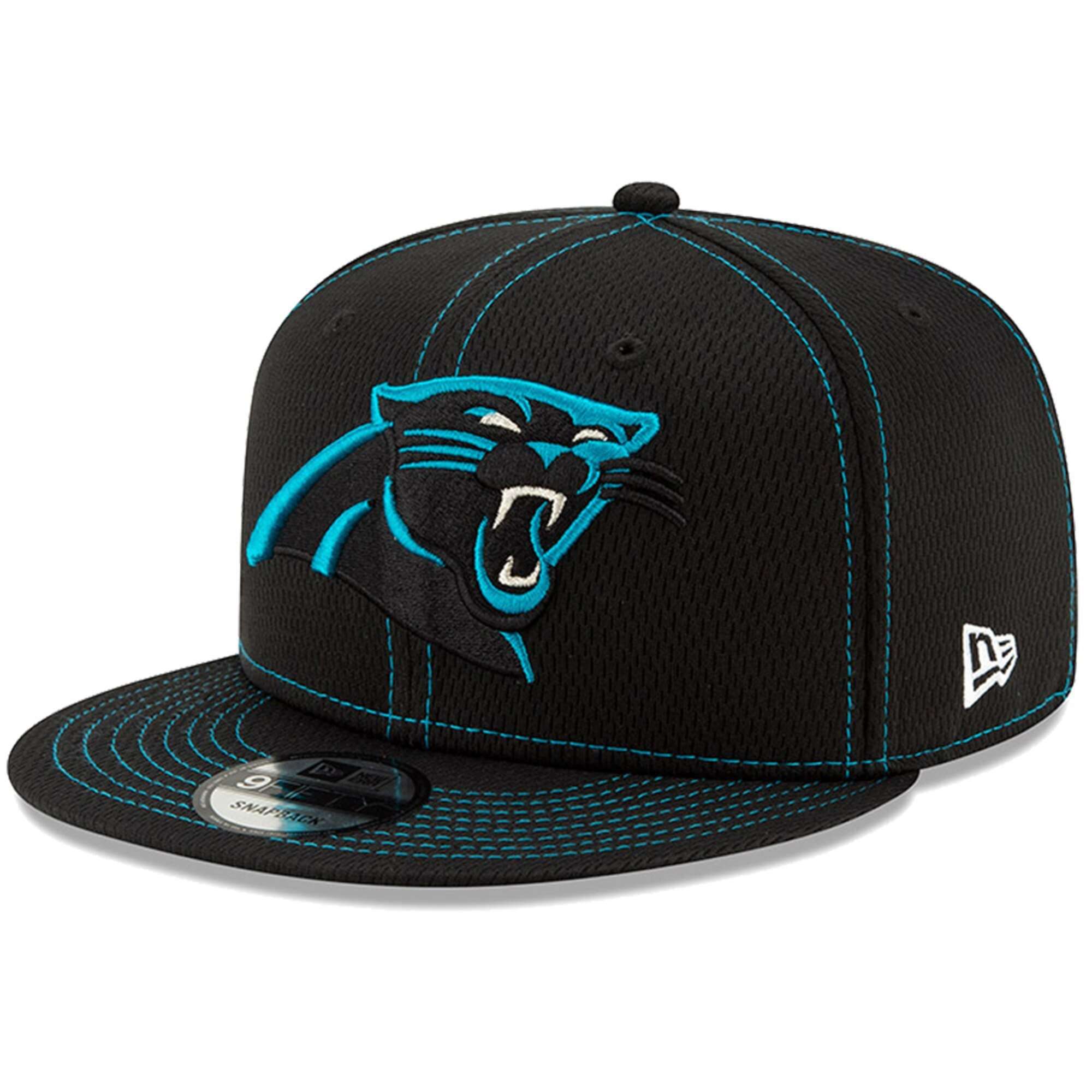 Carolina Panthers New Era NFL 2019 Sideline Road 9FIFTY Snapback Hat - Black