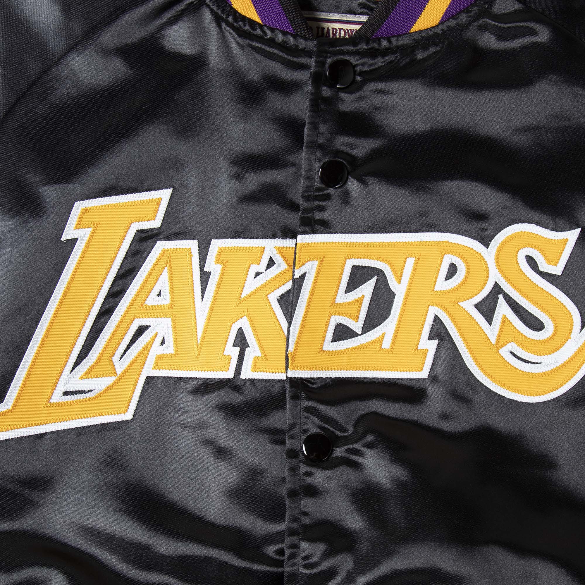 Los Angeles Lakers Mitchell & Ness NBA Lightweight HWC Satin Jacket - Black