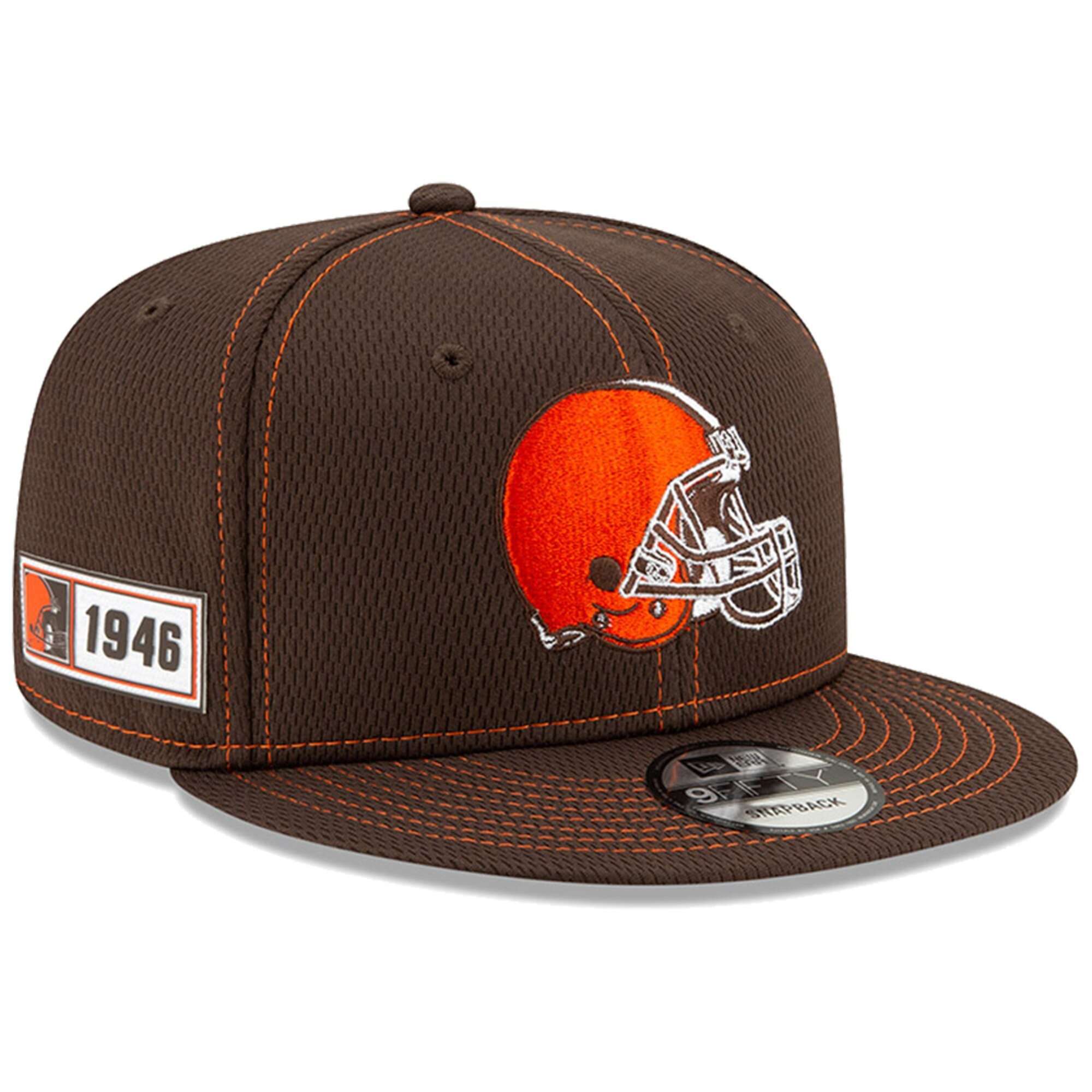 Cleveland Browns New Era NFL 2019 Sideline Road 9FIFTY Snapback Hat - Brown