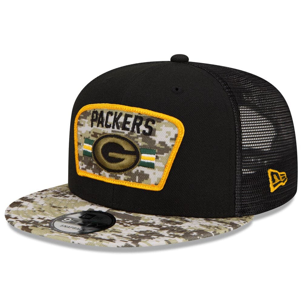 Green Bay Packers New Era NFL 2021 Salute To Service 9FIFTY Snapback Hat - Black