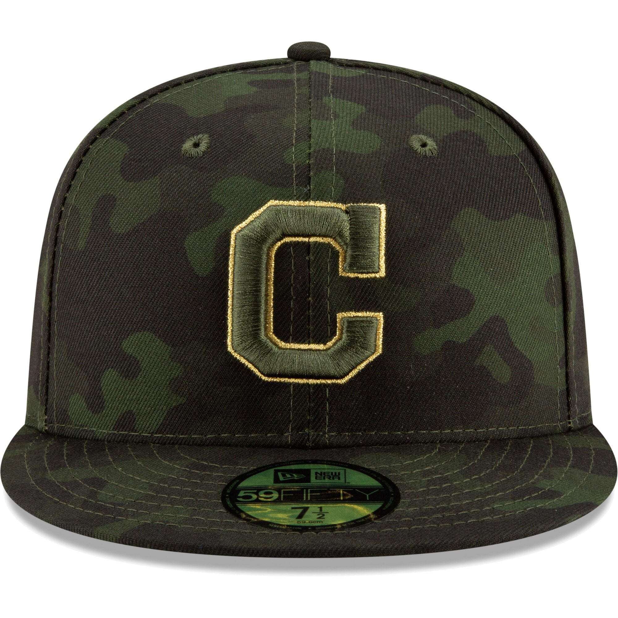 Cleveland Indians New Era MLB 2019 Armed Forces On-Field 59FIFTY Fitted Hat - Camo